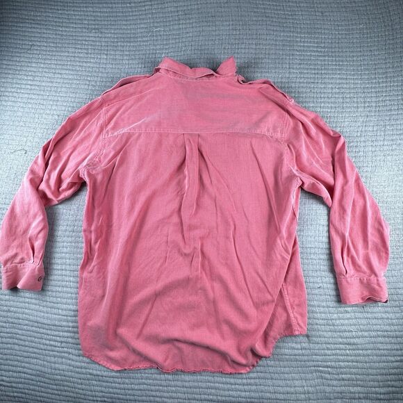 Travel Smith Button Up Silk Shirt Mens XXL Red Pockets Long Sleeve - Picture 5 of 7
